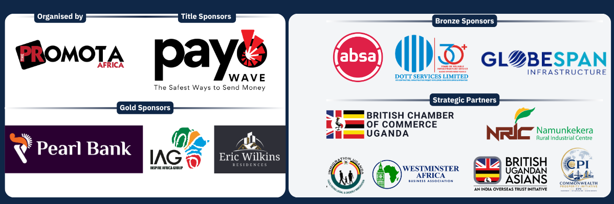 Organised by The Promota Africa. With thanks to the title sponsor, gold sponsors, bronze sponsors and strategic partners of the UK–Africa Investment Summit 2026.